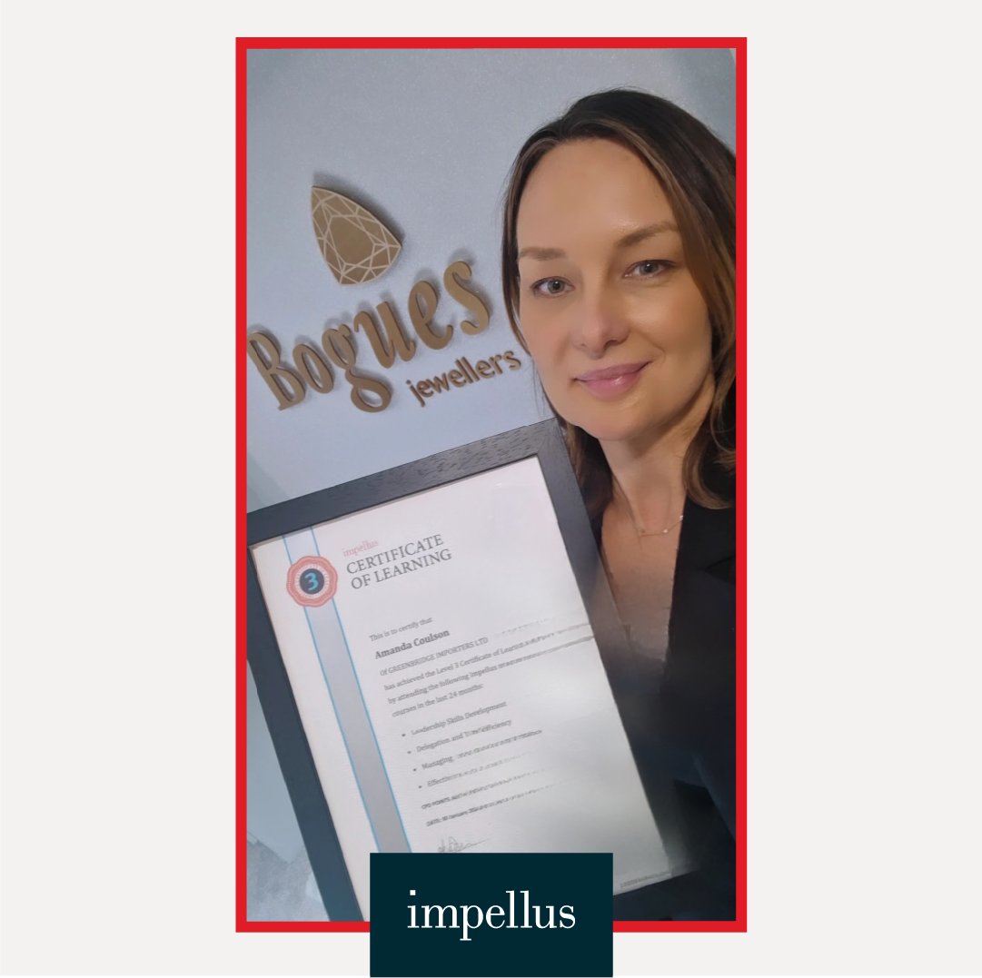 Well done to Amanda of Greenbridge Importers for achieving the Impellus Level 3 Certificate of Learning. We hope to see you again. 

#leadershiptraining #managementtraining