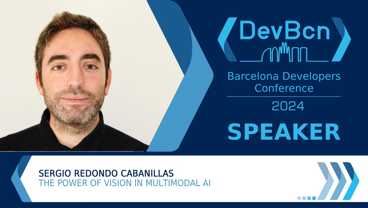 '👀 Explore the impact of vision in AI with Sergio Redondo Cabanillas at #devbcn24! 'The Power of Vision in Multimodal AI' will show how combining visual data enhances AI applications. Don’t miss this eye-opening session! Details ➡️ buff.ly/3QCBsgP'