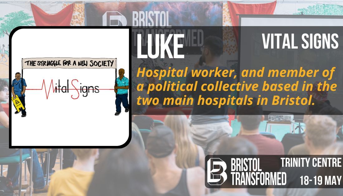 💡 Speaking on Vital Signs hospital magazine: Luke! They're a hospital worker and member of a political collective based in the two main hospitals in Bristol, working with @workersangry and @healthworkersu1. 🎟️ Just 3 days to go! Get tickets on today: hdfst.uk/e104709