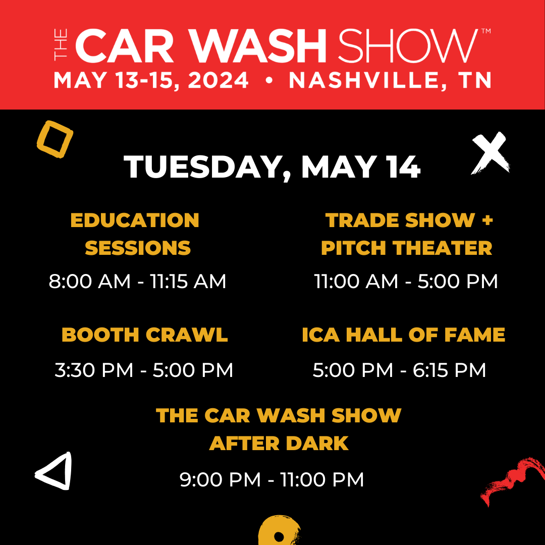 Here we go for Day 2. ✌️

More can't-miss education, more next-level exhibits, and a special ICA Hall of Fame celebration this evening on Level 1 at the Music City Center.  

#GoCarWashShow