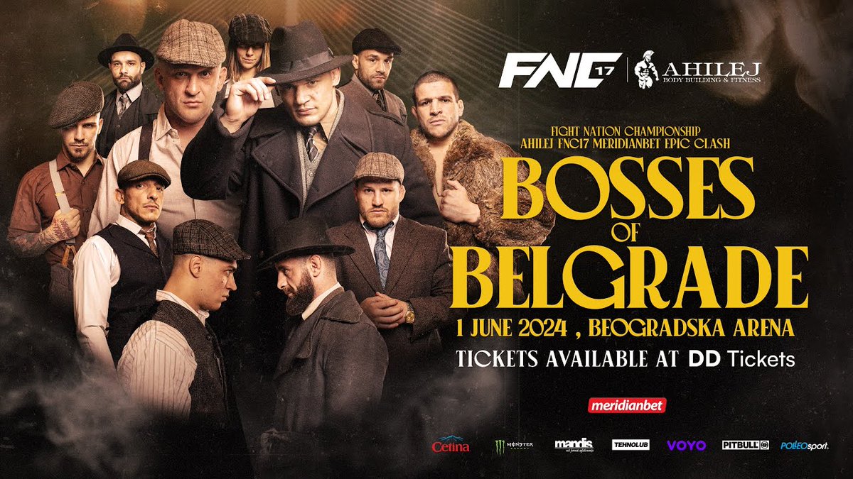 FNCmma's tweet image. FNC 17: Bosses of Belgrade | #FNC17 🇷🇸

'The Hammer' 🇷🇸 Darko Stosic
'Croata' 🇦🇷🇭🇷 Francisco Barrio 
'Slo Rocky' 🇸🇮 Miran Fabjan
'Psycho' 🇲🇪 Vaso Bakosevic 
'Mr. Murder' 🇷🇸 Stefan Negucić 

And more! June 1, Belgrade, Serbia 🇷🇸