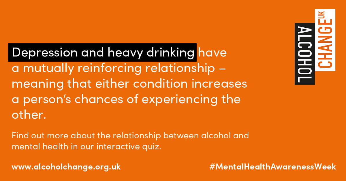 It's #MentalHealthAwarenessWeek! How much do you know about the link between alcohol and mental health? Test your knowledge with our quick quiz: alcoholchange.org.uk/alcohol-facts/…