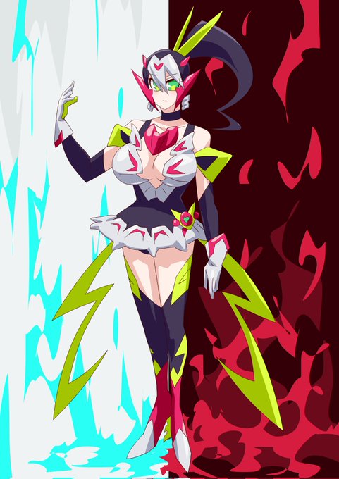 キュアゼロスリー。善と悪を超越した力でキュアゼインを追い詰める。第三の性を持つ。 #キュアライダー #ライダー少女 