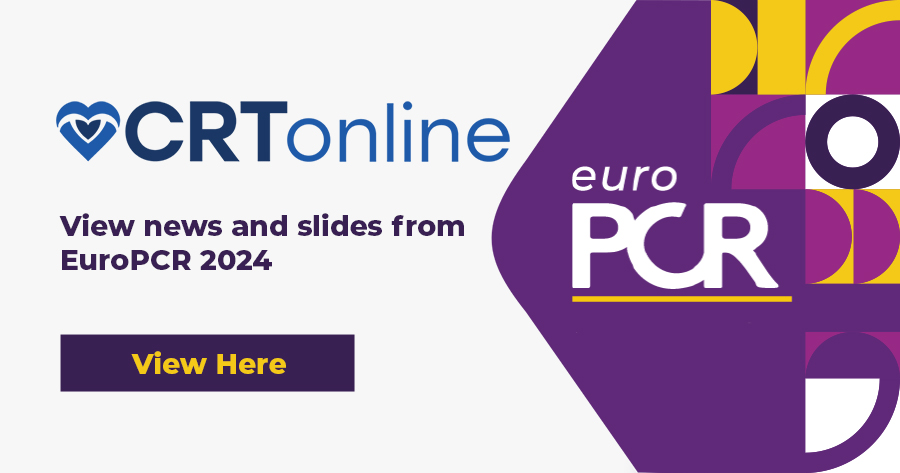 Tune in for our #EuroPCR 2024 coverage on #CRTonline! Go to CRTonline.org to read news articles and slide decks. #cardiologists #cardiology #cardiologyfellow #cardiologynurse #cathlab #cathlabnurse #interventionalcardiology #interventionalcardiologyfellow #MCRN