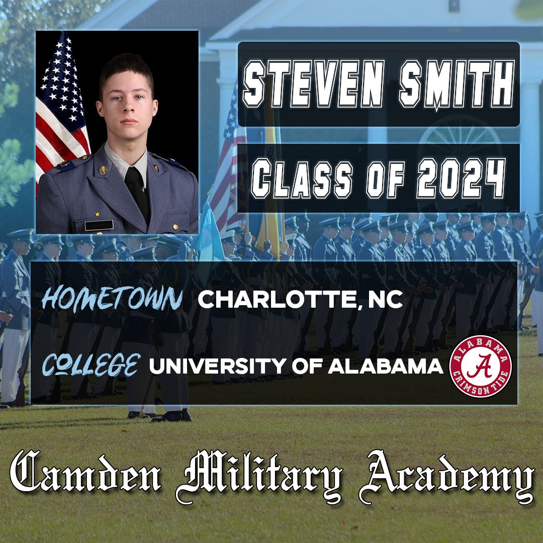 Congratulations to Cadet Steven Smith! #camdenmilitary #seniorspotlight