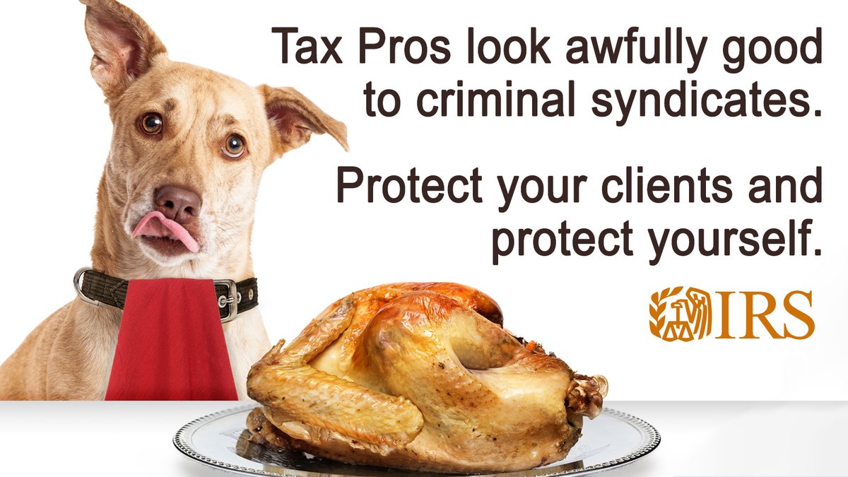 #TaxPros should know they’re prime targets for cybercriminals seeking access to client data in order to file fraudulent tax returns for #IRS refunds. Protect your clients and their juicy accounts with these #taxsecurity tips from #IRS: irs.gov/protectyourcli… #TongueOutTuesday