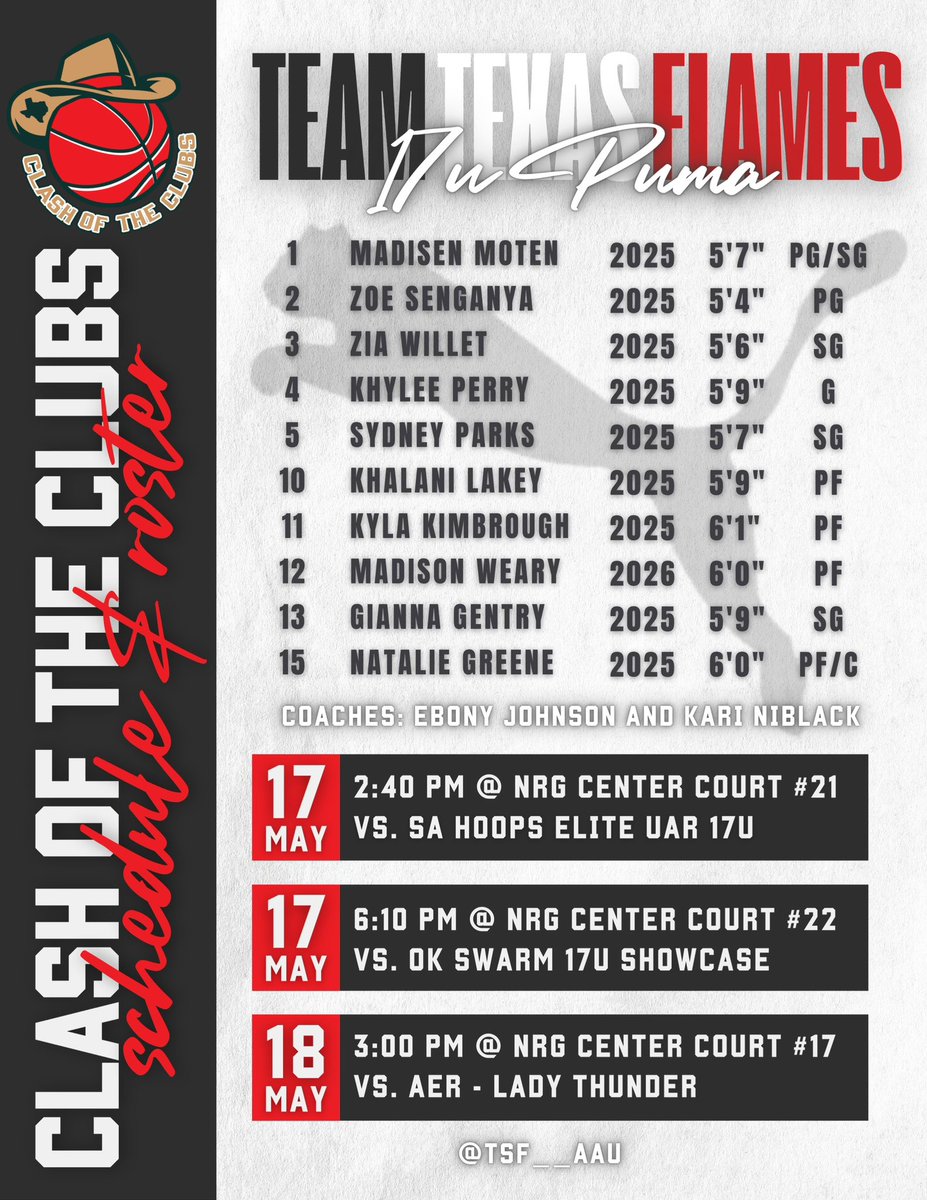 Clash of the Clubs 🏀 Be sure to catch our 17u NXT Puma squad this upcoming weekend! This group is as tough as nails with a high skill level and very well coached