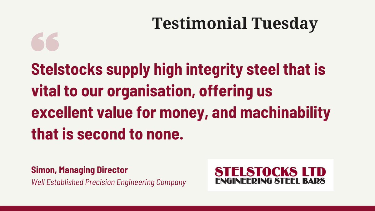 At Stelstocks we pride ourselves on offering the highest level of service, along with the best quality product on the market #TuesdayTestimonial #UKmfg