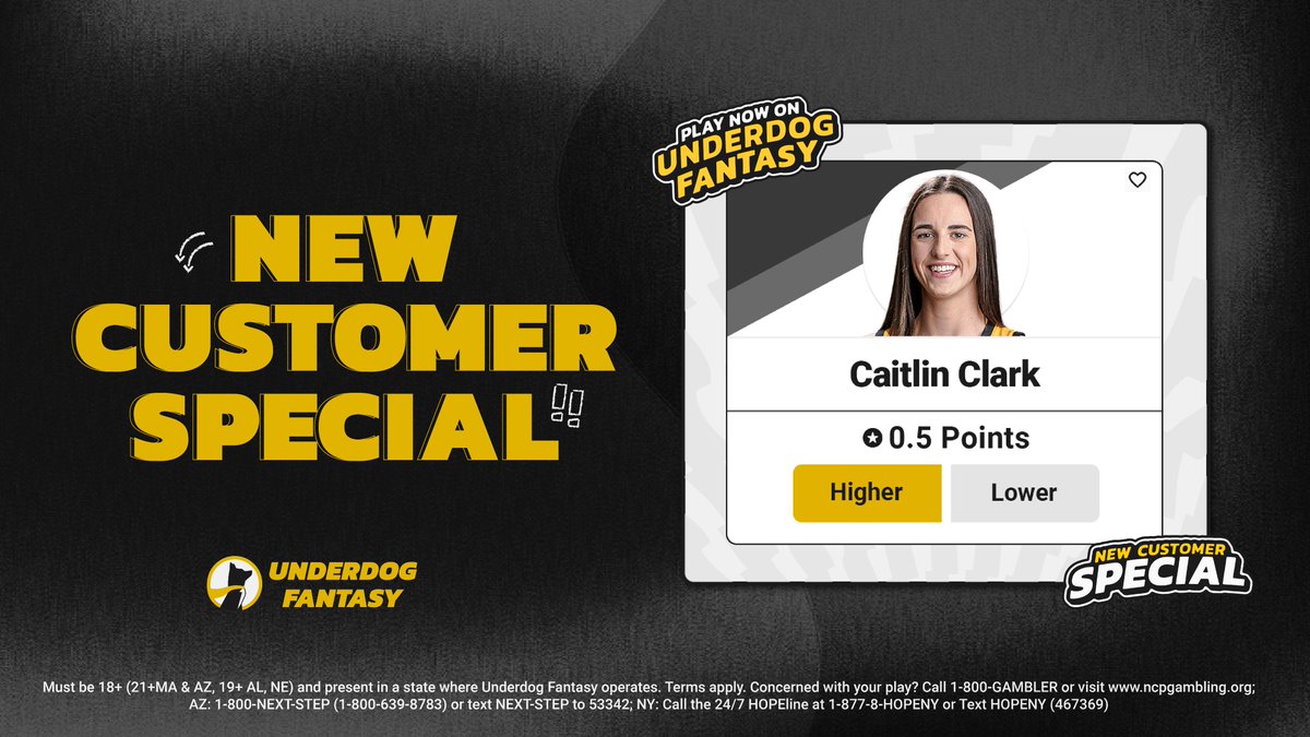 Excited to partner with @UnderdogFantasy. Special promo for NEW customers: Caitlin Clark to score higher than 0.5 points in her debut. Sign up with FAWKES to claim your Special Pick + First Time Deposit offer up to $250 in bonus cash! Sign up here: play.underdogfantasy.com/p-ben-fawkes