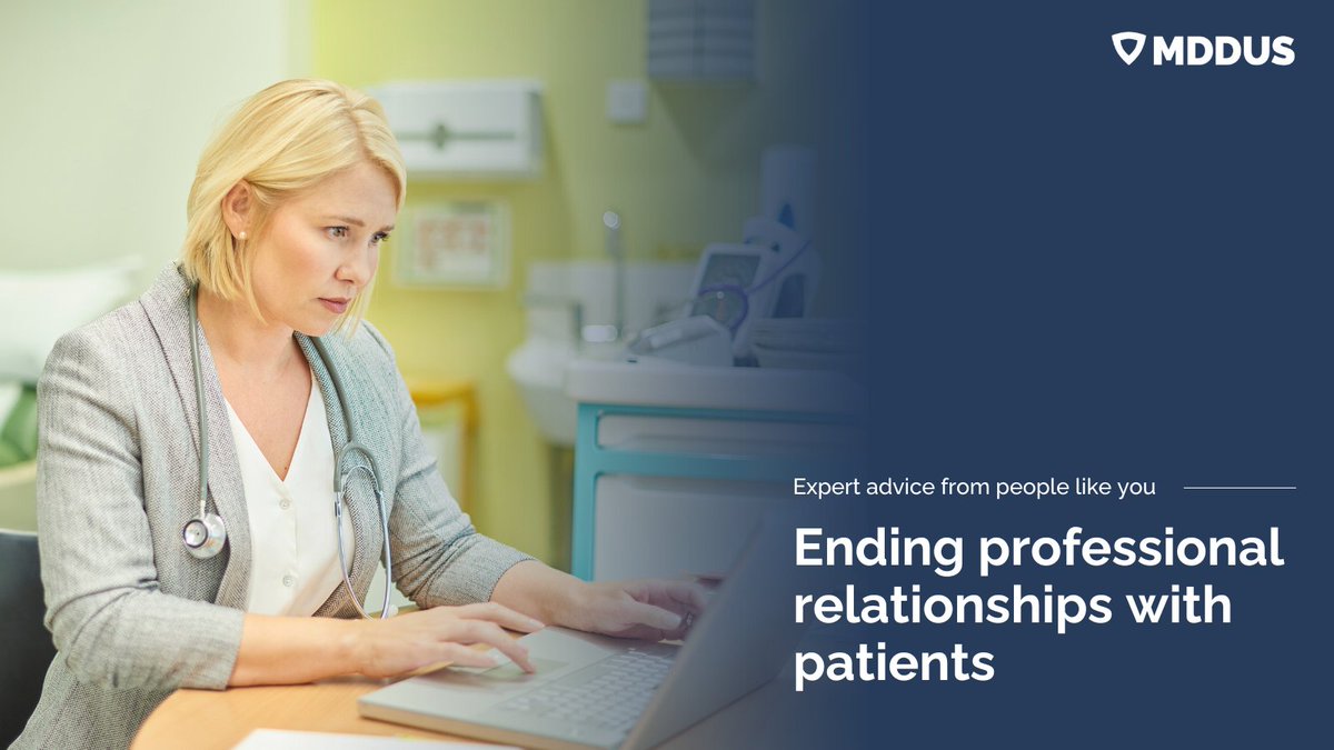 Our on demand webinar covers @gmcuk’s guidance on the latest version of Good Medical Practice. Risk adviser @lou_kay looks at the important areas GPs and practice managers should consider when ending professional relationships with a patient. mddus.com/account/login?… #ExpertAdvice