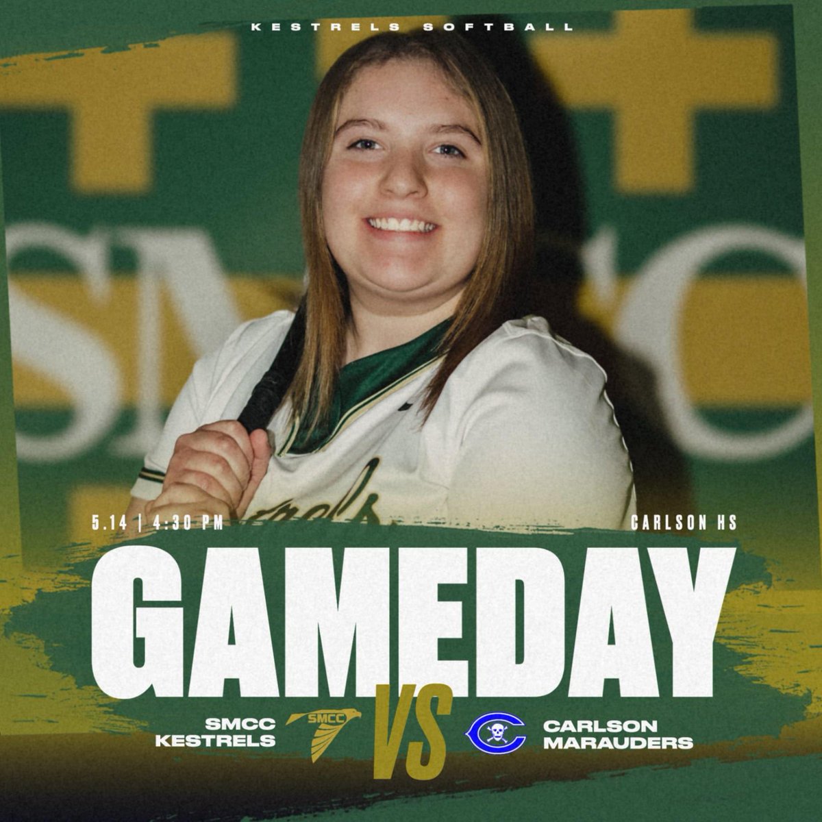 Game Day!
•
Varsity will be on the road to Carlson 
JV will be hosting Carlson
First pitch is set for 4:30pm
#KestrelSoftball #GoKestrels #SMCCAthletics