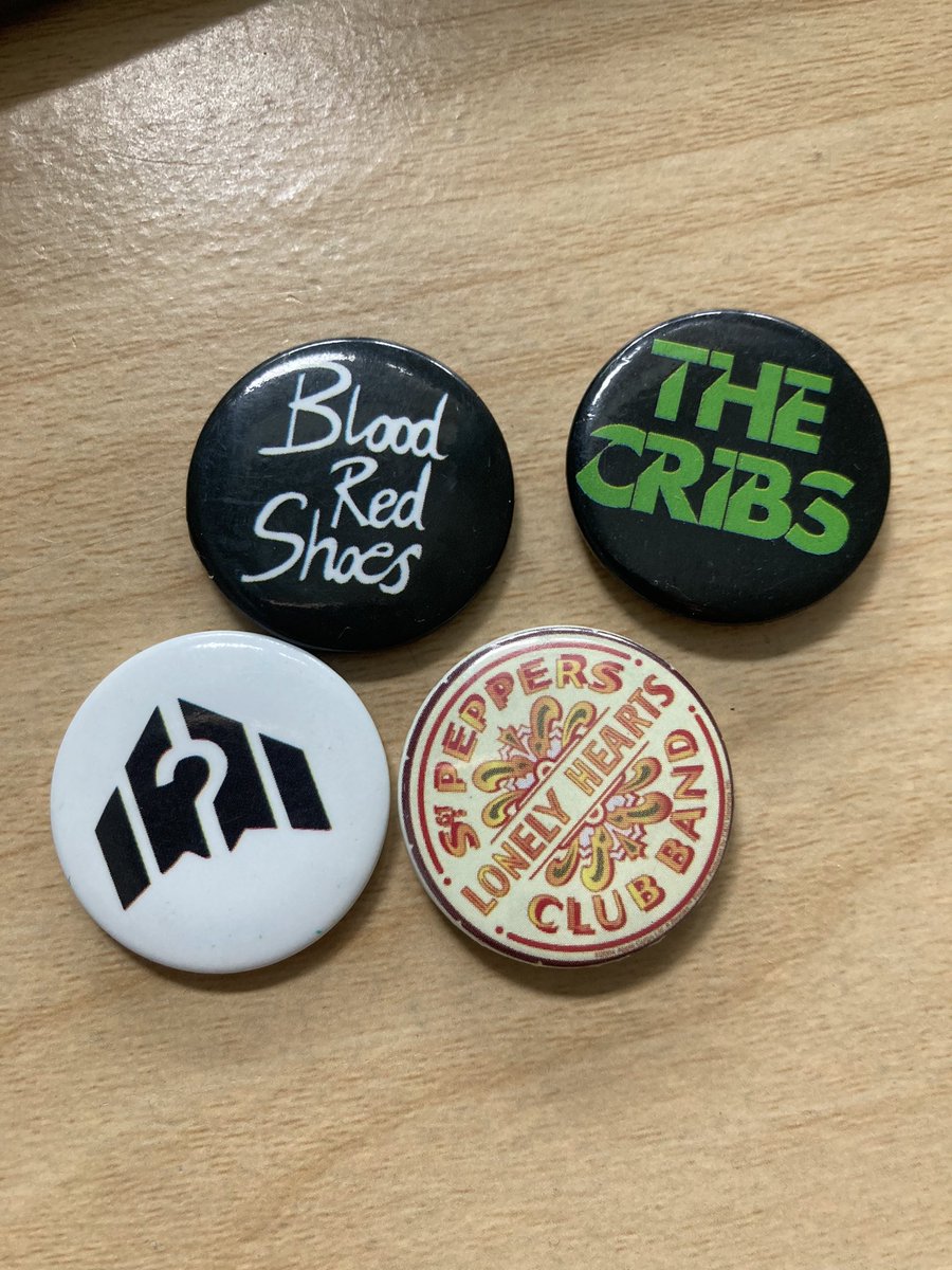 Found some old pin badges at the back of a drawer. Some crackers! 
@BloodRedShoes 
@mysteryjets 
@thecribs 
@thebeatles 
#pinbadges