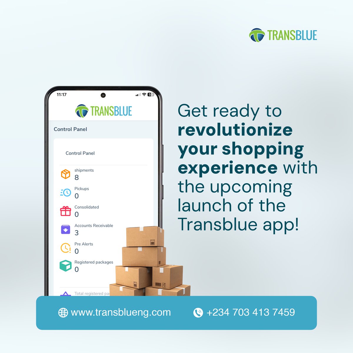 Don't miss out on this game-changing opportunity! Stay tuned for updates and be the first to experience seamless shopping and delivery with Transblue. 
#Transblue #AppLaunch #ComingSoon #ShoppingMadeEasy #DeliverySimplified