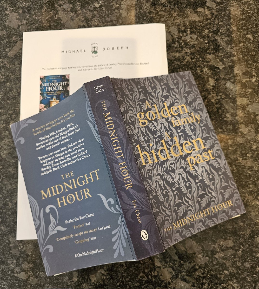 Thank you @GabyYoung and @MichaelJBooks for my copy of #TheMidnighyHour by @EvePollyChase Published 27th June I'm really looking forward to reading this! #bookbloggers #bookX #booktwitter