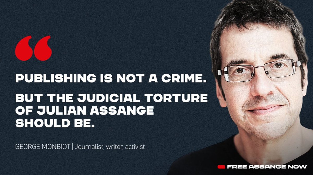 'Es ist kein Verbrechen, etwas zu veröffentlichen. Aber die gerichtliche Folter von Julian Assange sollte eines sein.' -- @GeorgeMonbiot Journalist, Schriftsteller, Aktivist #FreeAssange #LetHimGoJoe #JournalismIsNotACrime via @SomersetBean