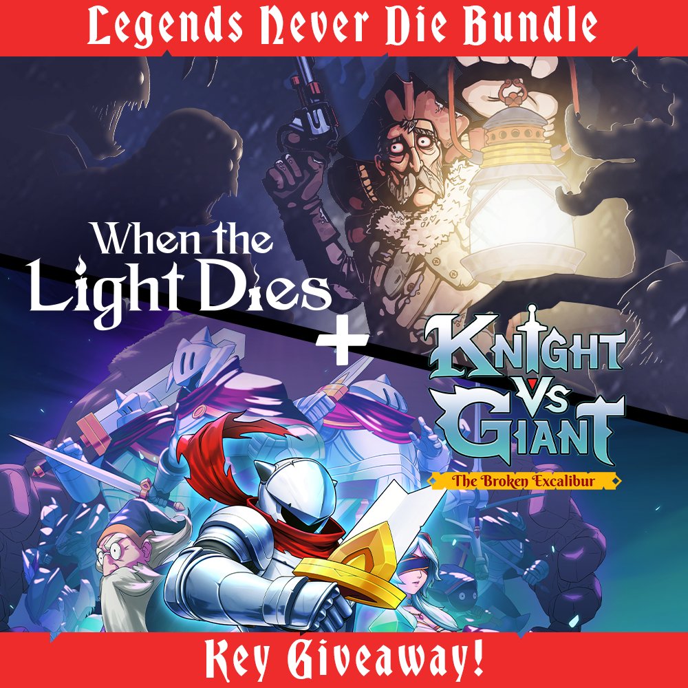 🕯️⚔️GIVEAWAY TIME ⚔️🕯️

To celebrate Steam's #EndlessReplayabilityFest we're giving away the Legends Never Die Bundle!

Be in with a chance of winning TWO epic roguelites:
🏰<a href="/knightvsgiant/">Knight vs Giant - OUT NOW!!!</a> 
💀When the Light Dies 

ENTER NOW: bit.ly/3QHawfV
