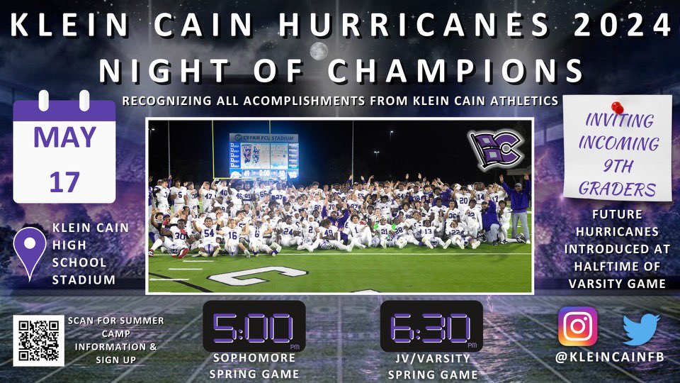 Looking forward to our Night of Champions! Celebrating all of our @KCAINATHLETICS programs at halftime! #REIGNCAIN #CULTUREOFCOMMITMENT