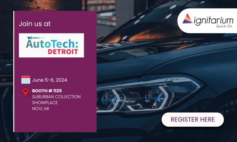 Ignitarium will be at AutoTech: Events hashtag#AutoTechDetroit on 5th and 6th June!

📍 Venue: Booth 1125, Suburban Collection Showplace, Novi, MI
📅 Date: Jun 5 - 6, 2024

Register for your free expo pass - wardsauto.informa.com/autotech-detro…

#AI #cloud #embedded #sdvstack #mobility