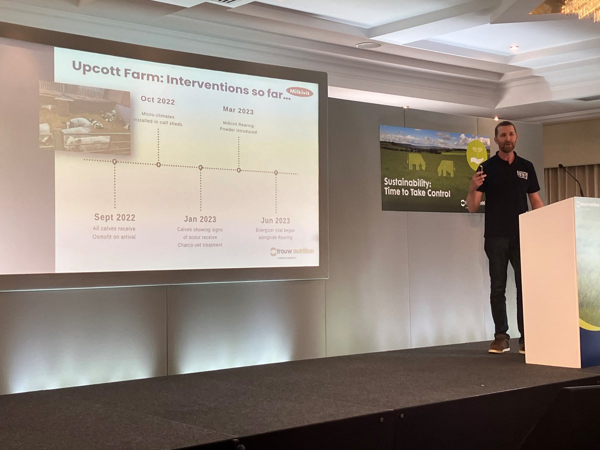 Ian Pinhey, Upcott Farm, Devon shows us that sustainability in dairy beef starts with getting youngstock off to the best start through rehydration and quality milk replacer. He's finding that calves on more milk are eating more compound. #TNGBSustainability #TimeToTakeControl