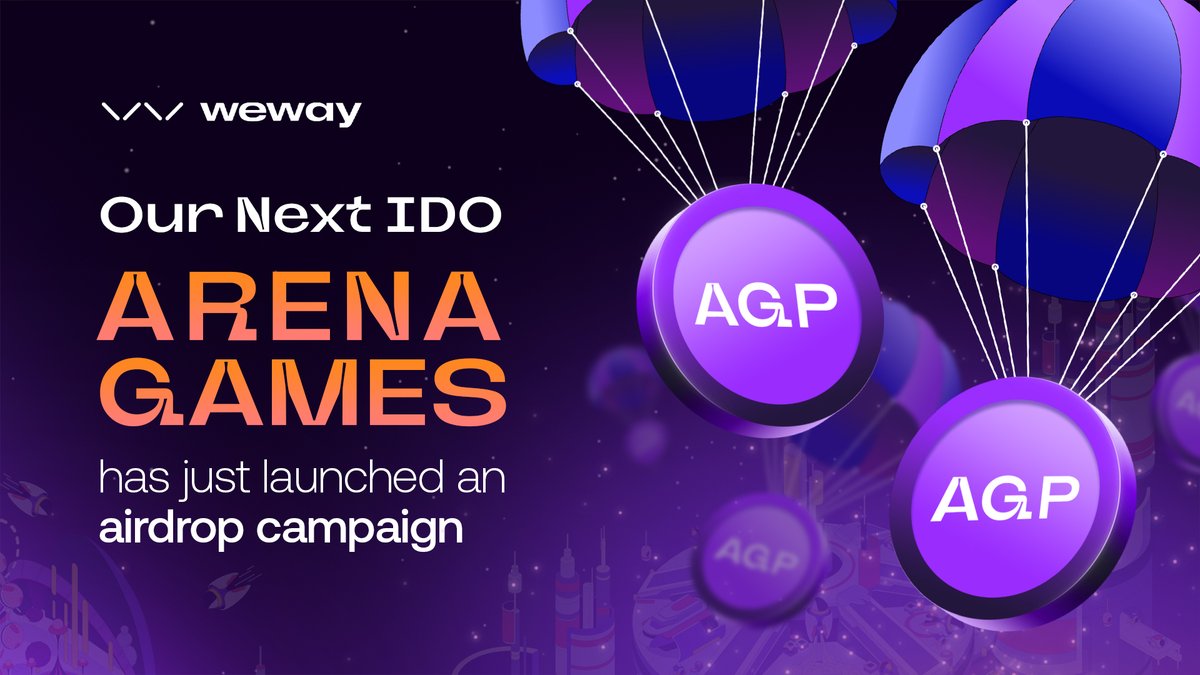 Our Next IDO @Arenaweb3 has just launched an airdrop campaign 🚀 To be eligible to get your part of 10,000,000 $AGP you should visit: airdrop.arenavs.com and follow the steps in the guide: medium.com/@Arena_Games_P