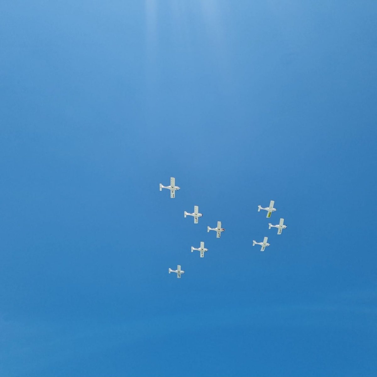 Instead of the annual airshow for Israel's Independence Day, a group of planes flew in the formation of a 🎗️in solidarity with the hostages. #BringThemHomeNow