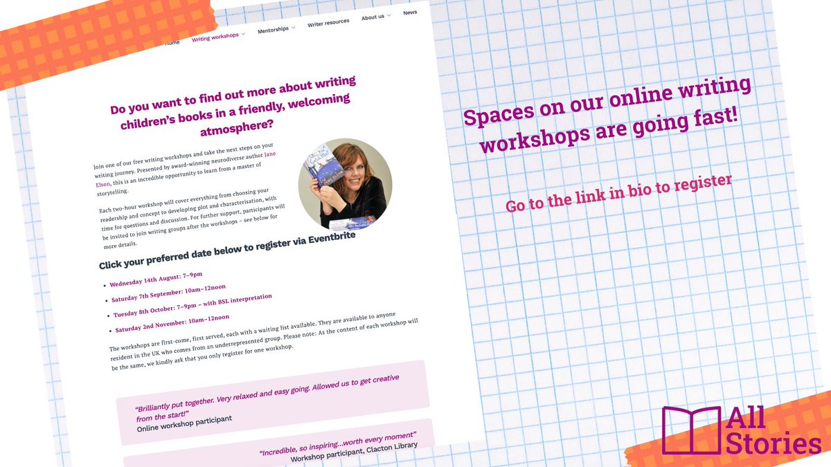 We’ve been so delighted by the response to our announcement of #AllStories2024 – our first online workshop is already over 50% booked, and mentorship applications have started to roll in. Thinking of applying? More details: allstories.org.uk/writing-worksh…