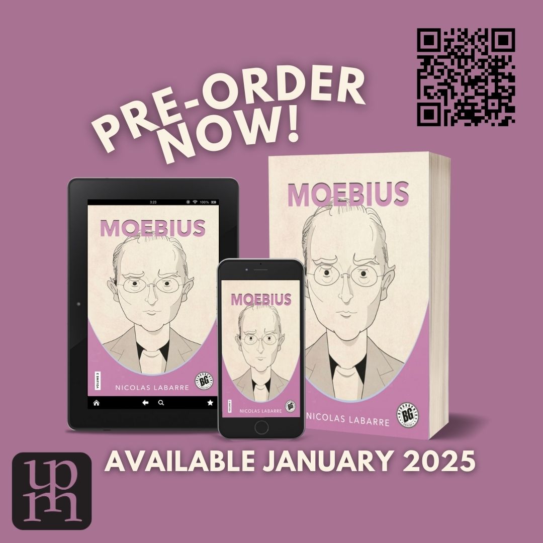 My book on Moebius is available for preorders on the University Press of Mississippi (@upmississippi ) website. It looks good, it's cheap and it's available in January! Thanks to @ProfessorLatinx for inviting me to contribute to the Biographic collection! upress.state.ms.us/Books/M/Moebius