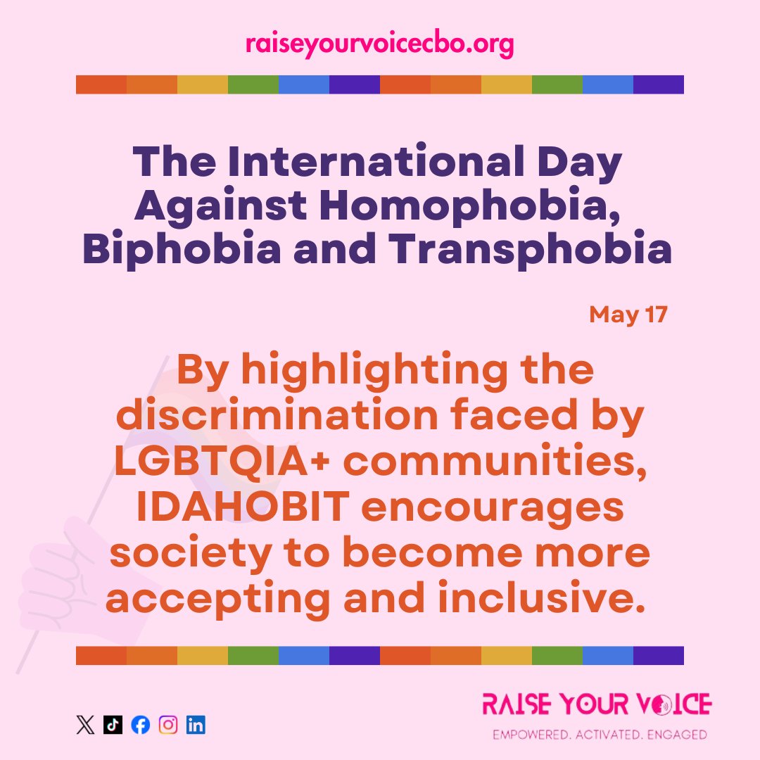 Everyone deserves to live free from fear and discrimination regardless of their sexual orientation, gender identity, or expression. #RaiseYourVoice