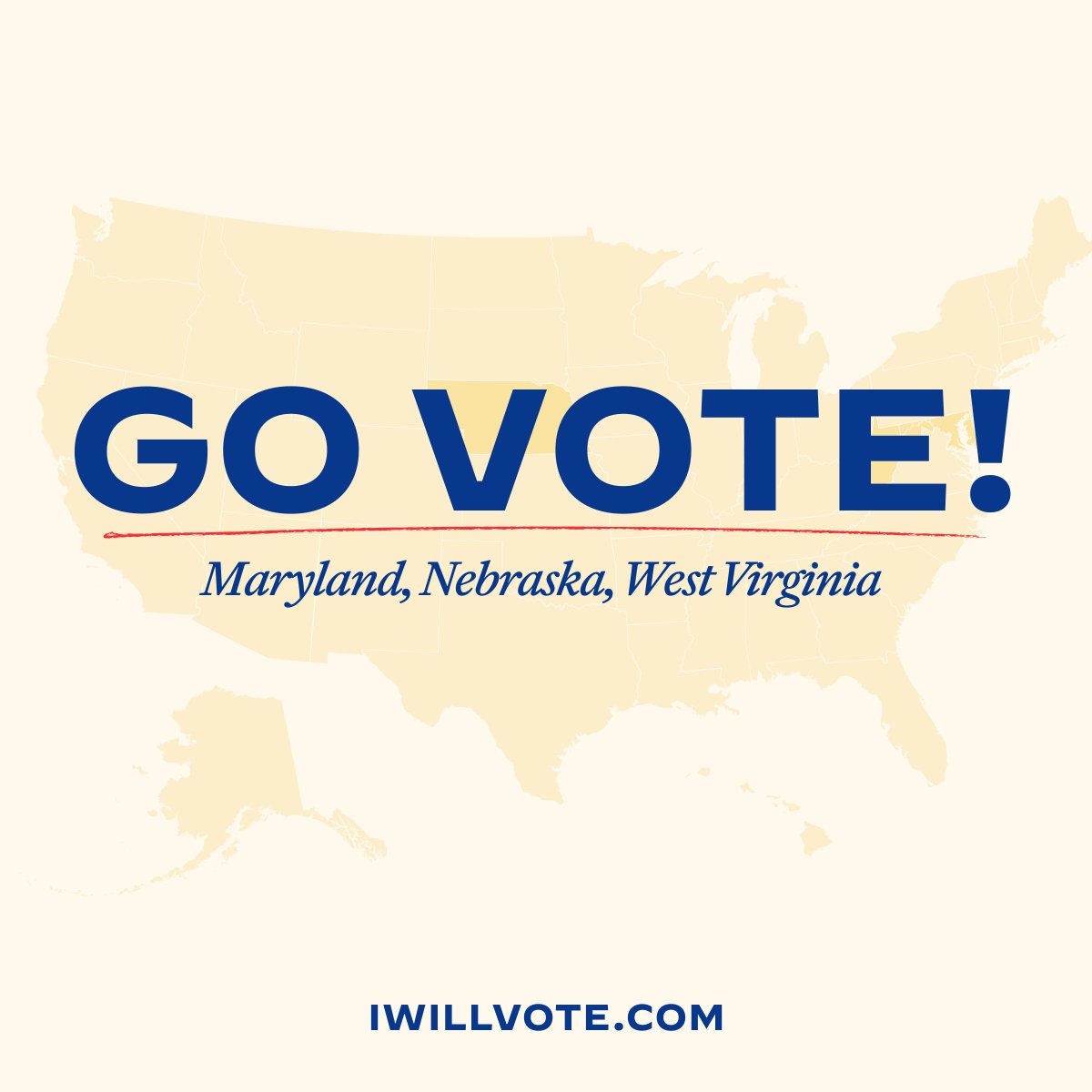 If you live in… Maryland Nebraska West Virginia ...Your presidential primary is today. Don’t forget to vote! Head to IWillVote.com to find your polling location.