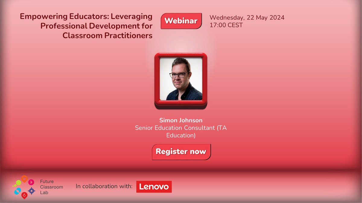 🌟 Ready to unlock the secrets to success in education? 📚 Don't miss our upcoming webinar with Future Classroom Lab and Lenovo! 💡 Explore methodologies, benefits, and gain practical insights from our speaker, Simon Johnson. 🔗Register here 👉 bit.ly/3UFaDLl