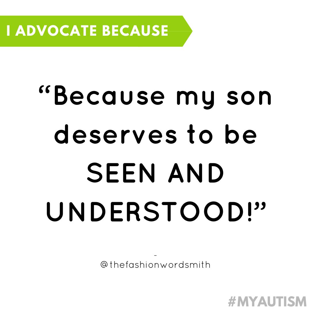 We asked, you answered. Thank you to everyone who shared why you are an #AutismAdvocate! This month, we’ll be sharing your reasons.

We’re grateful to all the advocates in our community. Visit myautism.org to get more involved