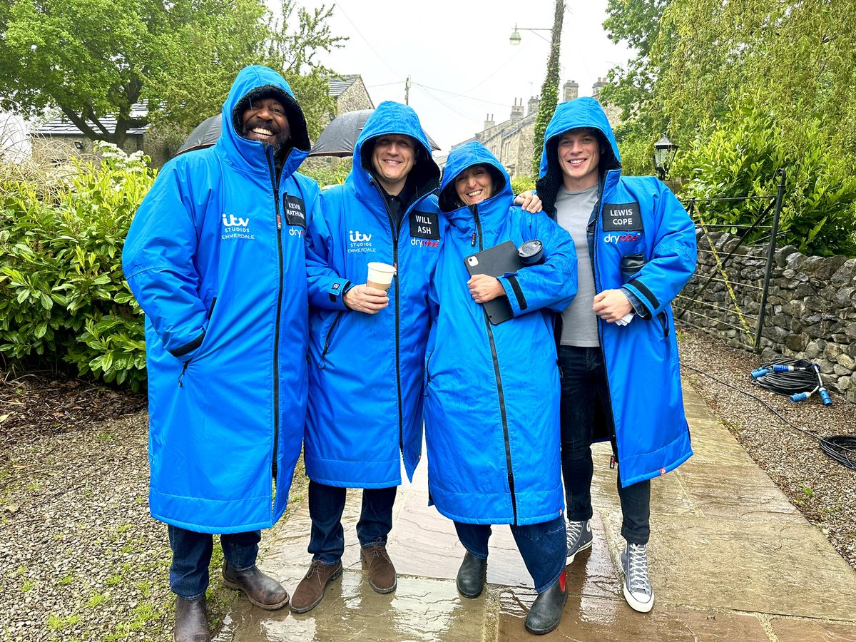 A bit wet on set today. We’re like an ad for Dry Robe. 

#tvdirecting #Emmerdale