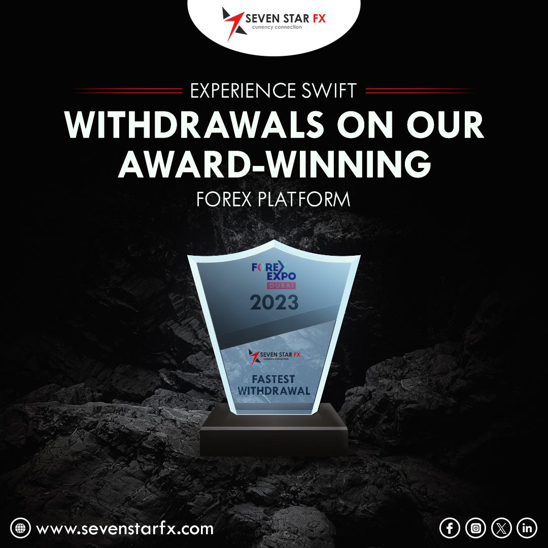 Enjoy lightning-fast withdrawals on our Seven Star FX platform. With our seamless process, access your funds swiftly and efficiently, ensuring a hassle-free trading experience. 
#SwiftWithdrawals #ForexTrading #Forex #SevenStarFX #Award