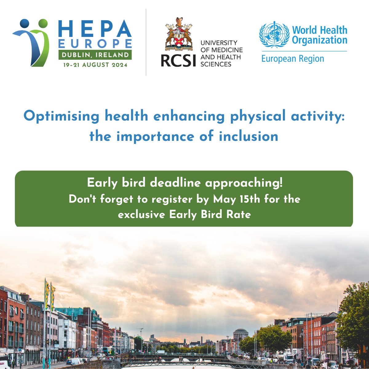 🐦 Reminder that the Early Bird registration for HEPA 2024 conference @RCSI_Irl in Dublin 🇮🇪 Aug 19-21st ends TOMORROW!🐦 Don't miss out 👇 Register here: hepa2024.ie/registration