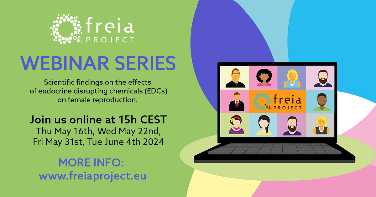 We warmly invite you to the FREIA end-of-project webinar series to showcase the scientific findings on the effects of #EndocrineDisruptors on female #reproduction 👉for more information freiaproject.eu/webinars2024