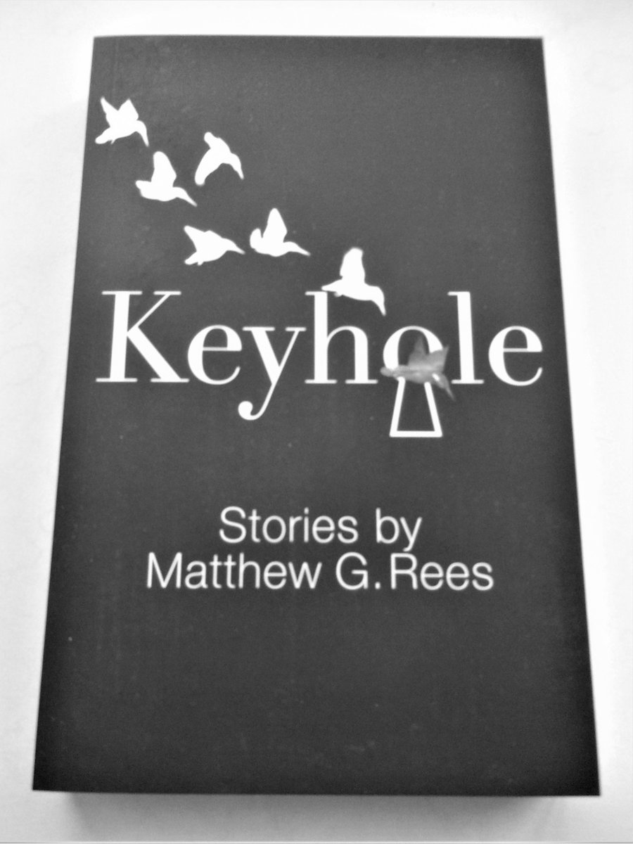 International Dylan Thomas Day - Personal memory: me in arty photo (herewith, by Mark Lawson-Jones) with Jon Gower at 2019 launch of my #story collection 'Keyhole' (Three Impostors press) at 5 Cwmdonkin Drive, Swansea, birthplace &amp; home of Dylan Thomas. Great privilege for me.