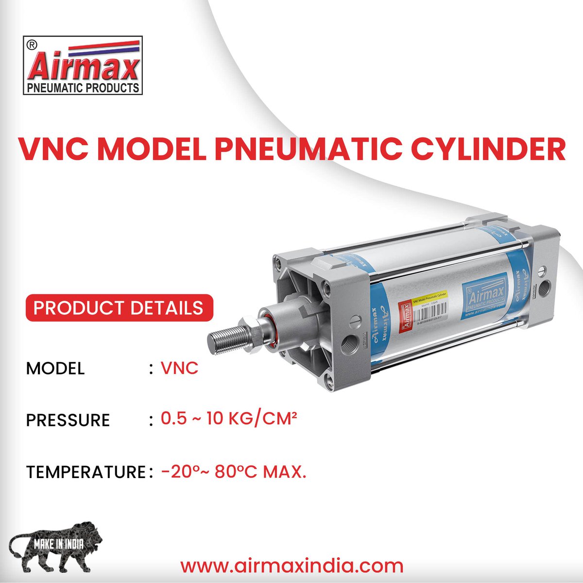 Reliability meets performance: VNC Model Cylinders from Airmax Pneumatic. Pressure range: 0.5-10 kg/cm². Improve your performance today! 💪

#airmaxpneumatics #Manufacturer #Exporter #Technology #MakeInIndia #G20 #India #Viral #trending #instagram #post #explore