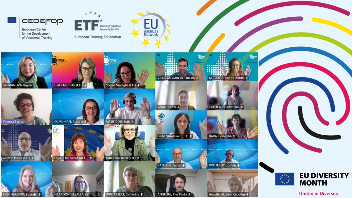 Part of the #EUDiversityMonth, Cedefop & @etfeuropa   with the support of the #EUAgencies Network joined forces to celebrate 'The Power of Diversity #UnitedInDiversity'.  A thread 🧵: