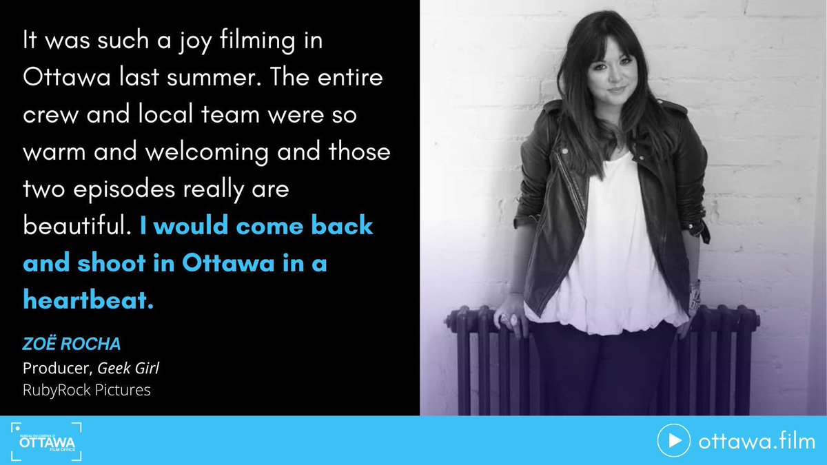 Come back anytime, @zoeyrocha + @RubyRockTV! We loved having the #GeekGirl team in Ottawa and we can't wait to see Canada's capital shine on screen when the series launches May 30 #FilmOttawa #TuesdayTestimonial