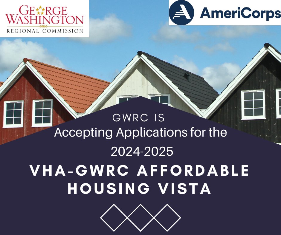 Applications are now open for the 2024-2025 VHA-GWRC Affordable Housing VISTA! For more information on the position including job description, requirements, and how to apply visit loom.ly/DFjJSaI @VaHsgAlliance #AmeriCorpsVista #AmeriCorps