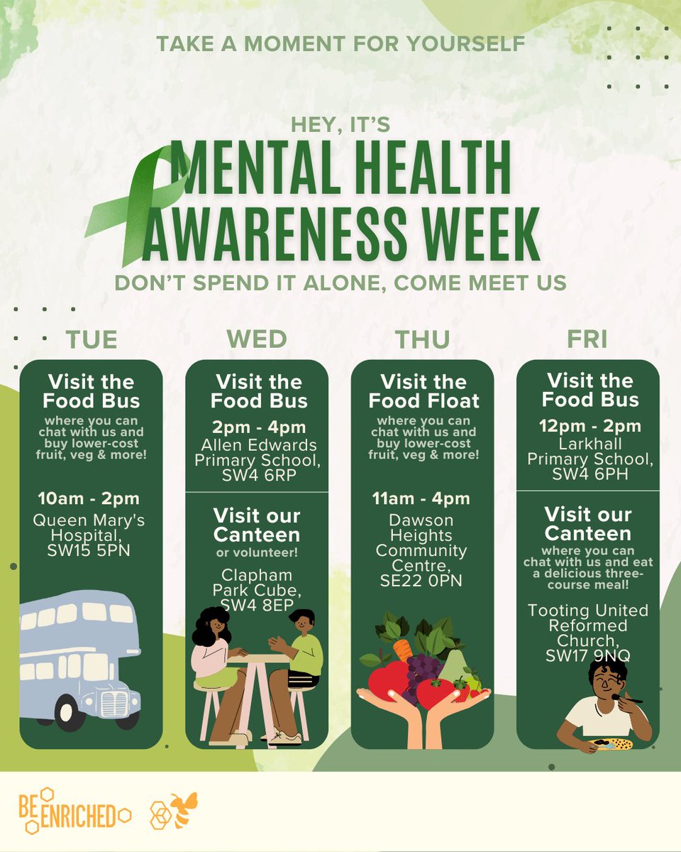 It's #MentalHealthAwarenessWeek! Come visit us, have a chat (and more!)