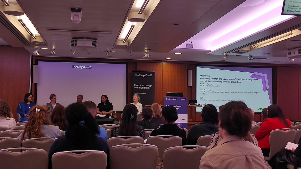 Great sessions so far at the #TheKingsFund Integrated Case Summit, hearing from senior stakeholders and leaders on how ICSs can reach their full potential and prevention as a focus for ICS strategy on children and young people #KFICS24 #IntegratedCare