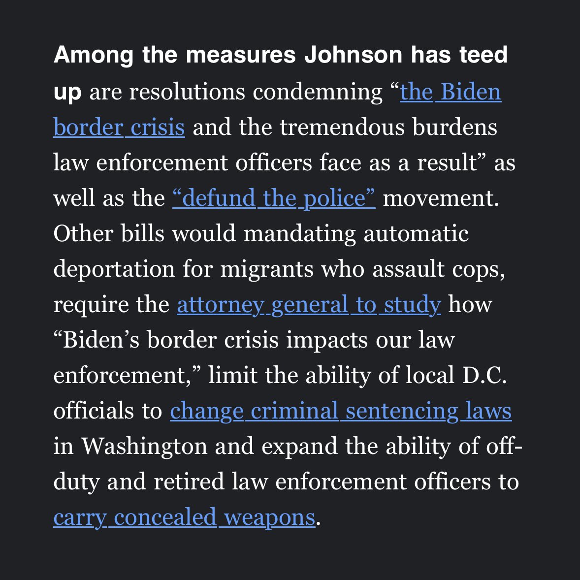 Per Playbook, House Republicans are about to pretend to be pro-law enforcement — but don’t forget: They killed a bipartisan border bill to add security officers They voted to “defund the police” by cutting COPS funding And they defend Jan. 6 rioters who attacked Capitol police