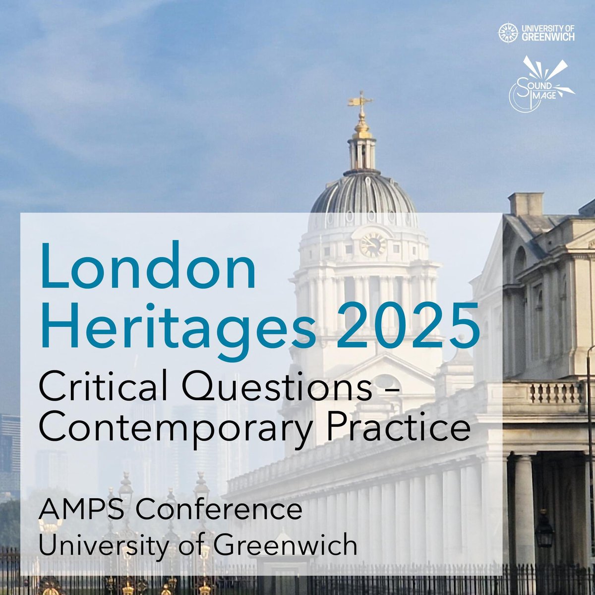 The AMPS London Heritages 2025 Conference is taking place at the @uniofgreenwich from 25-27 June 2025 in partnership with @Sound_Image_Res 🙌 Abstracts deadline: 15 July 2024 For more information ➡️ amps-research.com/conference/lon… @GRE_FLAS @VisitGreenwich @Royal_Greenwich