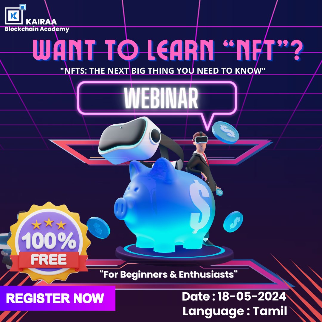 Are you curious about NFTs (non-fungible tokens)
Dive Deep into the World of NFTs: Free Webinar!

Don't miss out on this valuable opportunity.
Click the link in bio to register for FREE! ➡️ docs.google.com/forms/d/e/1FAI…
ngX_YPL0cpOUgUgtHTMDdJPLA/view form
#NFT #freewebinar #blockchain