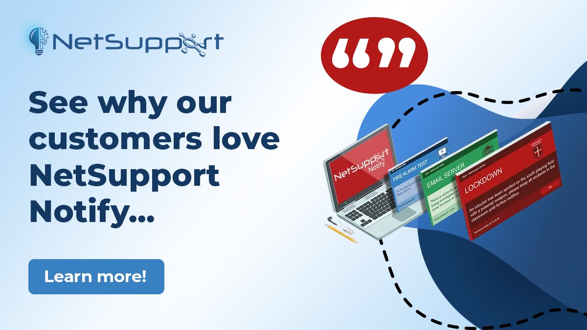 Our customers love NetSupport Notify! Guaranteed delivery, perfect for emergencies, reliable & secure. See why! mvnt.us/m2416105 #communicationwins #desktopalert