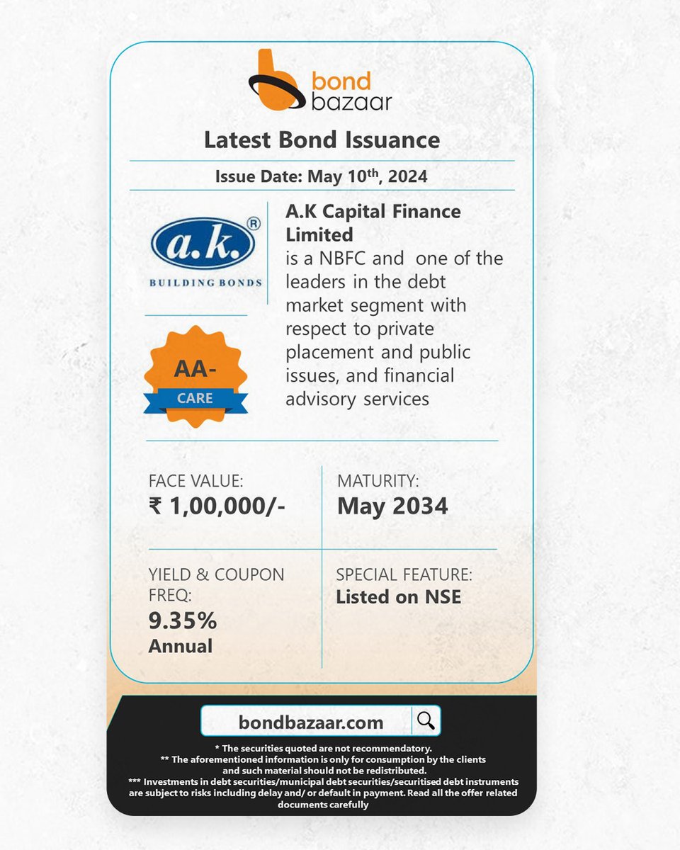 Summary of the Latest Bond Issuance by A.K Capital Finance Limited . . . #investmentreturns #investmentnews #financialwealth #investinginthefuture #investinginmyfuture #investmentgoals