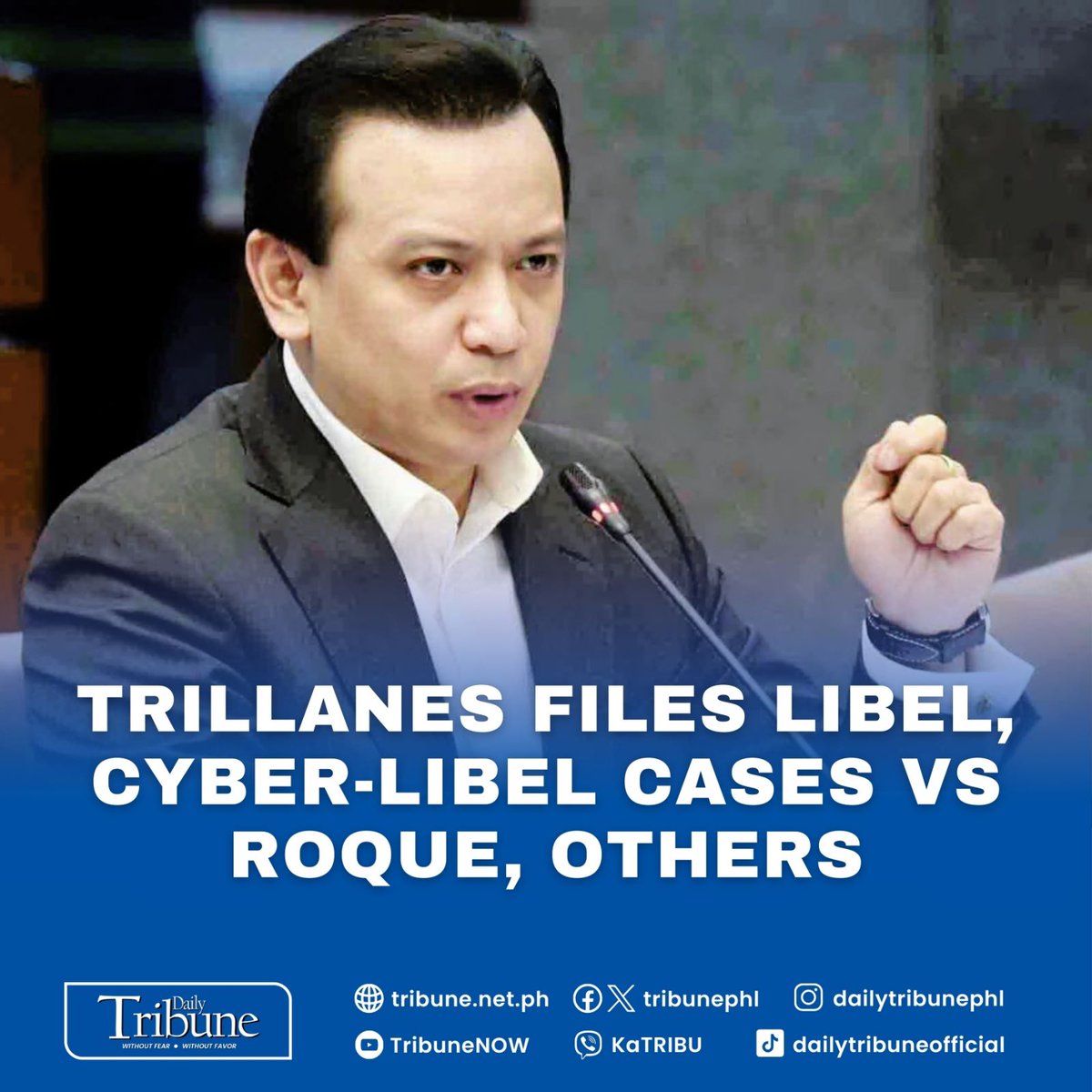 Former Senator Antonio Trillanes IV on Tuesday has filed several libel and cyber libel cases before the Quezon City Prosecutor's Office against pro-Duterte personalities and social media account holders, including former presidential mouthpiece Harry Roque, the media network…