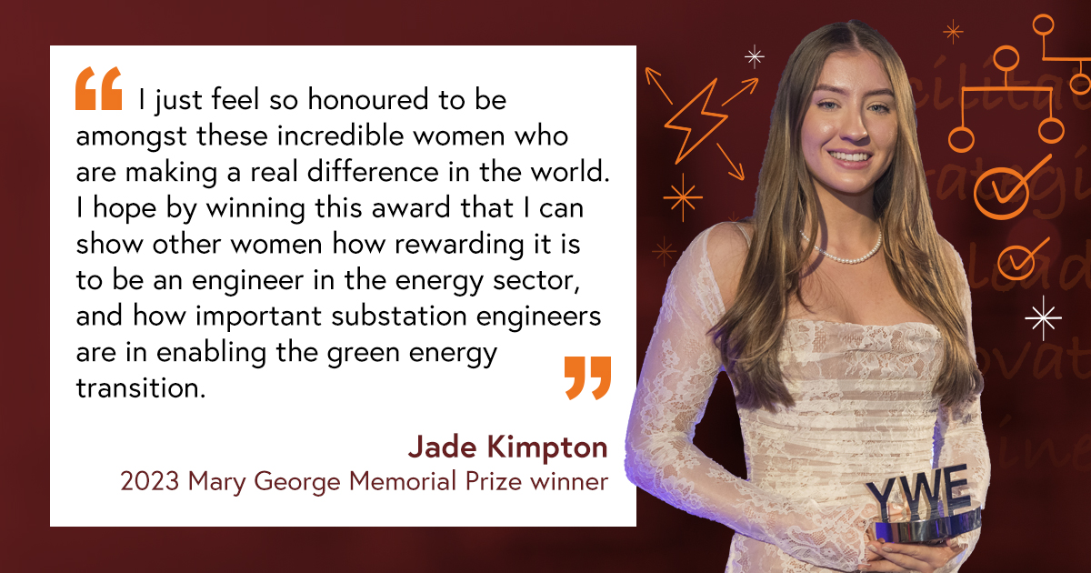 Jade, our 2023 Mary George Memorial Prize winner works as an Apprentice Substation Engineer, which involves carrying out maintenances on substation assets & getting involved in the commissioning of new renewable generation connections. Apply today: spkl.io/60194NCEV #IETywe