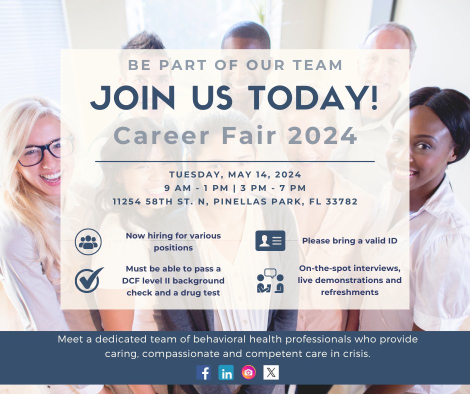 🎉🌟 Today is the Day! 🌟🎉
Whether you're a nurse, a mental health tech, or interested in other positions, we have opportunities waiting for you.
#JobFair #NursingJobs #MentalHealthTech #CareerOpportunities #TodayIsTheDay